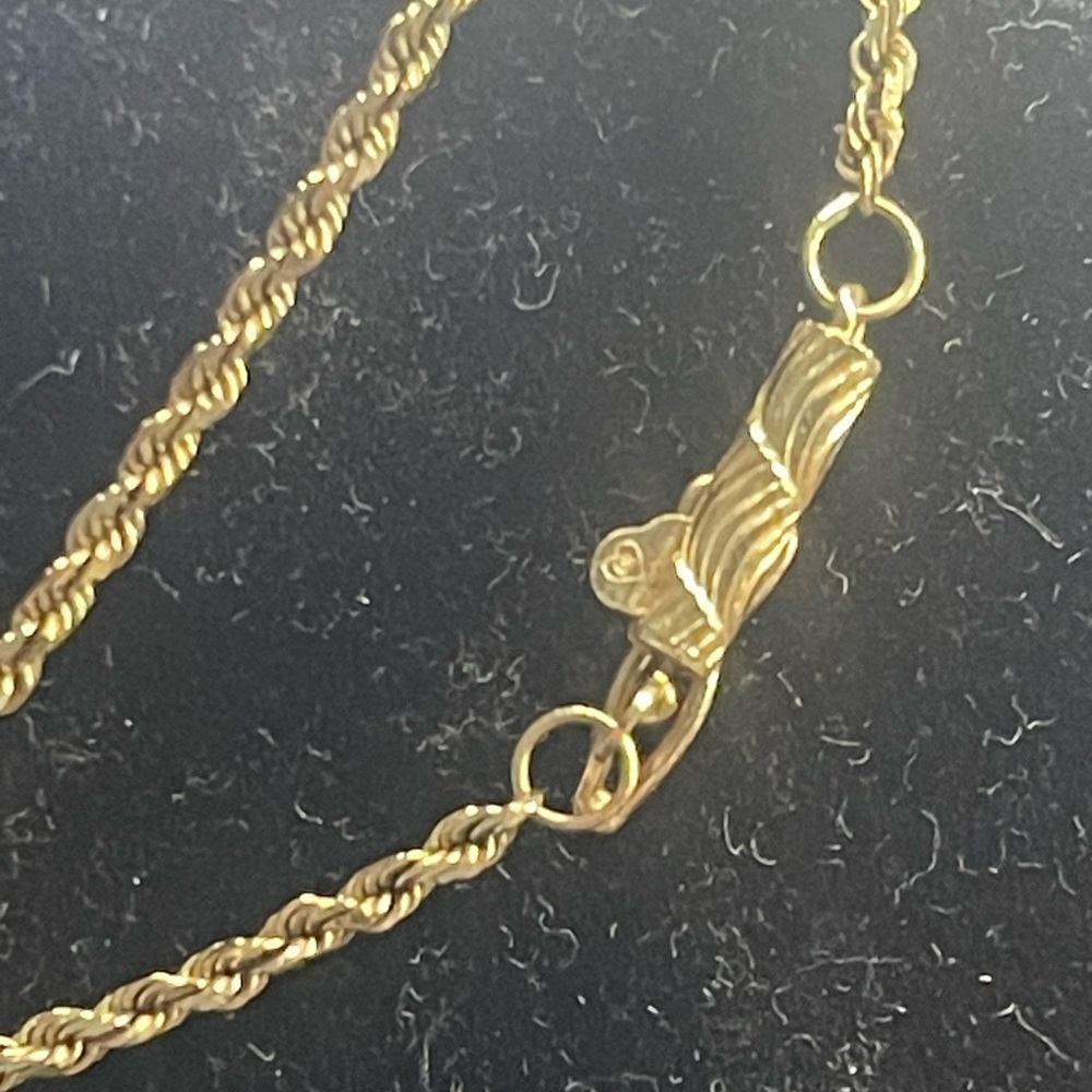 14k yellow Gold diamond cut Rope Chain Necklace 30” - Picture 2 of 11